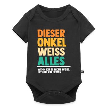 Patenonkel Onkel - Baby Premium Kurzarmbody - Schwarz - Vorne
