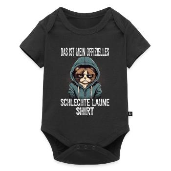 Lustiger Spruch Katze Sarkasmus Schlechte Laune - Baby Premium Kurzarmbody - Schwarz - Vorne