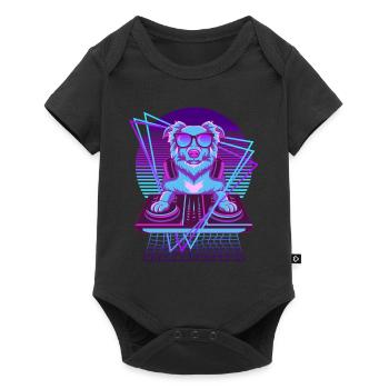 Party Musik Techno Hund Vaporwave DJ Retriever - Baby Premium Kurzarmbody - Schwarz - Vorne