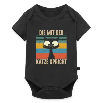 Die Mit Der Katze Spricht Katze Kätzchen - Baby Premium Kurzarmbody - Schwarz - Vorne