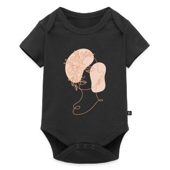 Lineart allotment garden allotment garden horticulture - Baby Premium short-sleeve bodysuit - black - Front