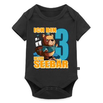 Kapitän Ich Bin 3 Und Schon Seebär - Baby Premium Kurzarmbody - Schwarz - Vorne