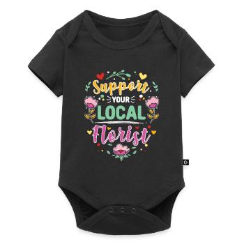 Unterstützen Sie Ihren lokalen Floristen - Baby Premium Kurzarmbody - Schwarz - Vorne