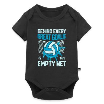 Hinter jedem guten Torwart steht ein leeres Netz - Baby Premium Kurzarmbody - Schwarz - Vorne