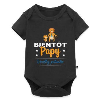 Homme Bientôt Papy Cadeau Futur Papy Grand-Père - Body à manches courtes Premium Bébé - noir - Devant