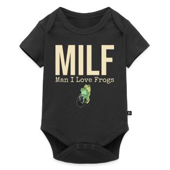 Man, I love frogs, amphibian, frog, toad, - Baby Premium short-sleeve bodysuit - black - Front