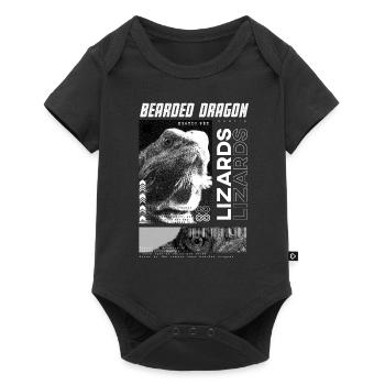 Bartagame Modern Streetwear Reptilienpfleger - Baby Premium Kurzarmbody - Schwarz - Vorne