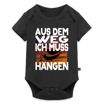 Survival Outdoor Hängematte Spruch Wald Wildnis - Baby Premium Kurzarmbody - Schwarz - Vorne