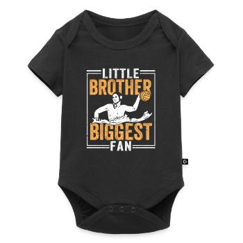 Little Brother Biggest Fan Funny Water Polo - Baby Premium short-sleeve bodysuit - black - Front