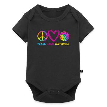 Peace Love Water Polo Funny Water Polo Pool - Baby Premium short-sleeve bodysuit - black - Front