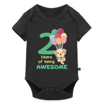 Labrador pour les enfants de 2e anniversaire de deux ans - Body à manches courtes Premium Bébé - noir - Devant
