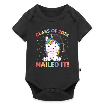 Kids Class of 2024 nailed it unicorn - Baby Premium short-sleeve bodysuit - black - Front