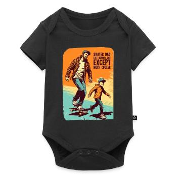 Cadeau de planche à roulettes père et fils - Body à manches courtes Premium Bébé - noir - Devant