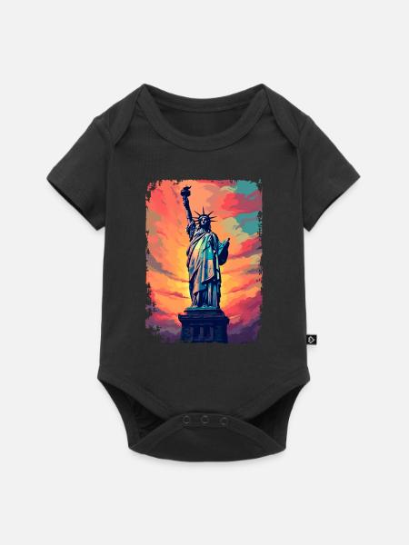 New York - Baby Premium Kurzarmbody - Schwarz