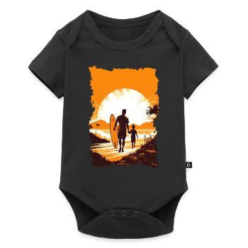 Père et fils surfeur cadeau surfeur - Body à manches courtes Premium Bébé - noir - Devant