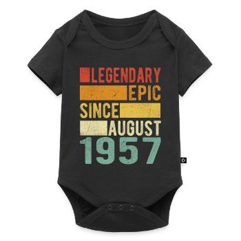 Geburtstag August 1957 Legendär Episch - Baby Premium Kurzarmbody - Schwarz - Vorne