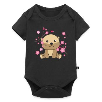 Otter cute animals for kids kawaii - Baby Premium short-sleeve bodysuit - black - Front