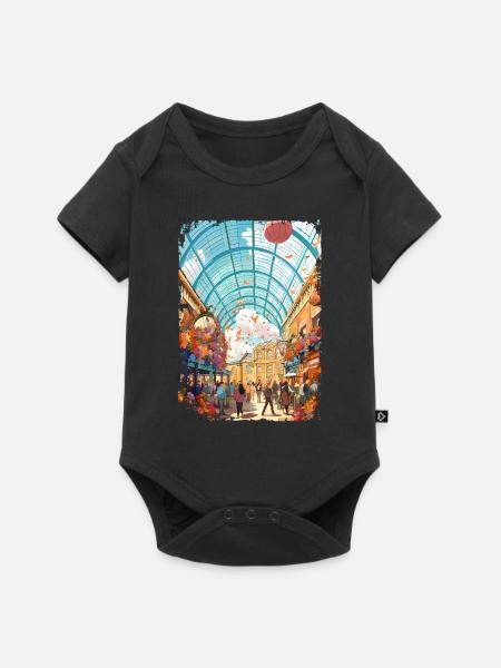 London - Baby Premium Kurzarmbody - Schwarz