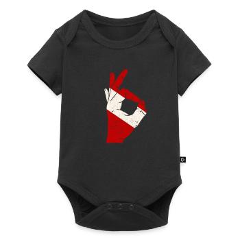 Drapeau de plongée Ok Signe Plongée Drôle - Body à manches courtes Premium Bébé - noir - Devant