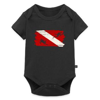 Drapeau de plongée Drôle de plongeur Amoureux de la plongée Océan - Body à manches courtes Premium Bébé - noir - Devant