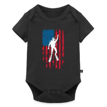 Plongée Drapeau Américain Plongeur Down Plongée US - Body à manches courtes Premium Bébé - noir - Devant
