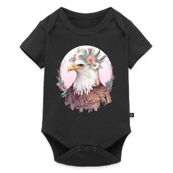 Birds Of Prey Bald Eagle Flower Crown Floral Birdi - Baby Premium short-sleeve bodysuit - black - Front