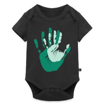 Hand in hand imprint parents with child gift - Baby Premium short-sleeve bodysuit - black - Front