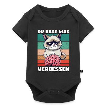 Grump Cat mit Gehirn - Du hast was vergessen Katze - Baby Premium Kurzarmbody - Schwarz - Vorne