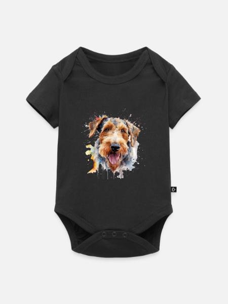 Airedale Terrier - Baby Premium Kurzarmbody - Schwarz