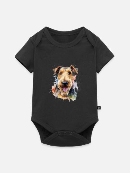 Airedale Terrier - Baby Premium Kurzarmbody - Schwarz
