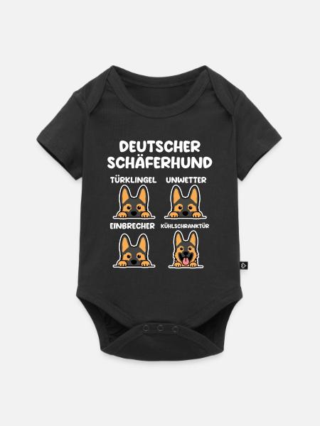 Hund Schäferhund - Baby Premium Kurzarmbody - Schwarz