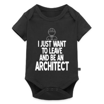 Je veux juste partir et être un architecte rétro drôle - Body à manches courtes Premium Bébé - noir - Devant