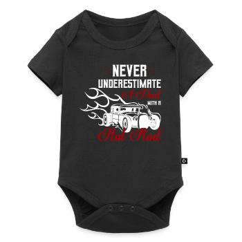 Never Underestimate A Dad With A Hot Rod Retro - Baby Premium short-sleeve bodysuit - black - Front
