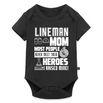 Lineman Lineman Mom - Baby Premium short-sleeve bodysuit - black - Front