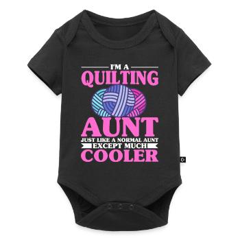 Quilten Geschenk Nähen Stricken Quilter - Baby Premium Kurzarmbody - Schwarz - Vorne