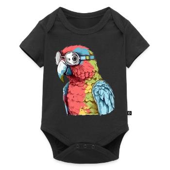 Pecco the spectacled parrot - Baby Premium short-sleeve bodysuit - black - Front