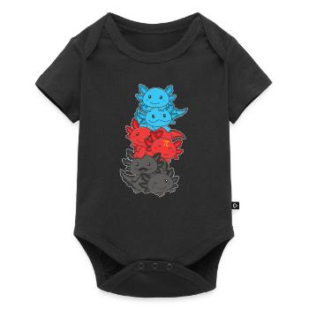 Polyamory Flag Gay Pride LGBTQ Axolotl - Baby Premium Kurzarmbody - Schwarz - Vorne