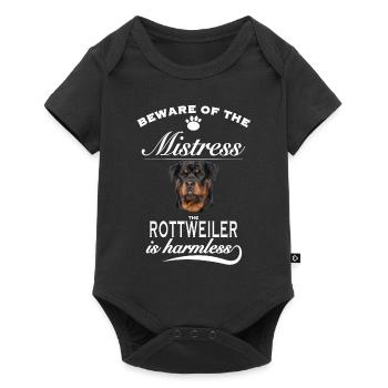 Méfiez-vous de la maîtresse, inoffensive Rottweiler - Body à manches courtes Premium Bébé - noir - Devant