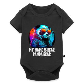 My Name Is Bear Panda Bear für Panda Fans - Baby Premium Kurzarmbody - Schwarz - Vorne
