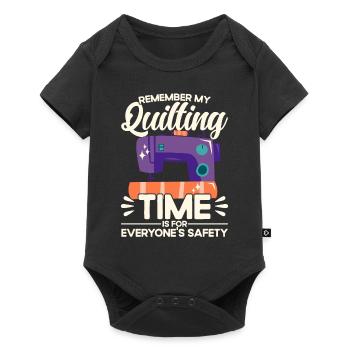 Quilten Geschenk Nähen Stricken Quilter - Baby Premium Kurzarmbody - Schwarz - Vorne
