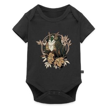 Magic owl with flower owls breeder - Baby Premium short-sleeve bodysuit - black - Front