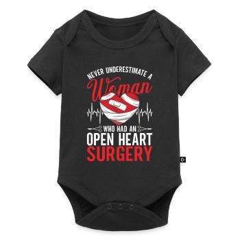 Chirurgie cardiaque pour une transplantation cardiaque de convalescent - Body à manches courtes Premium Bébé - noir - Devant