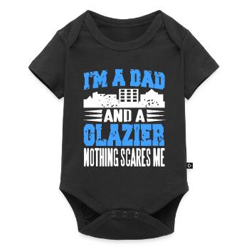 Je suis un papa et un vitrier Rien ne me fait peur - Body à manches courtes Premium Bébé - noir - Devant