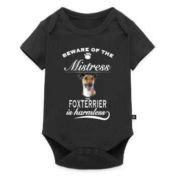 Beware of the mistress, harmless Foxterrier - Baby Premium Kurzarmbody - Schwarz - Vorne