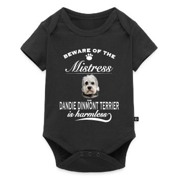 Beware mistress, harmless Dandie Dinmont Terrier - Baby Premium Kurzarmbody - Schwarz - Vorne