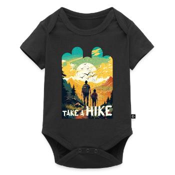 Hiking Walker Father and Son Father's Day Gift - Baby Premium short-sleeve bodysuit - black - Front