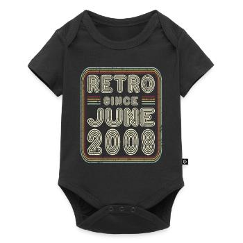 Anniversaire Juin 2008 Cadeau rétro - Body à manches courtes Premium Bébé - noir - Devant