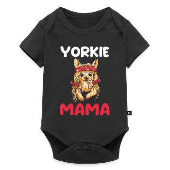 Dog Yorkie Mom - Baby Premium short-sleeve bodysuit - black - Front