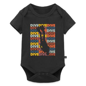 Diving Retro Vintage Diving Silhouette Ocean - Baby Premium short-sleeve bodysuit - black - Front