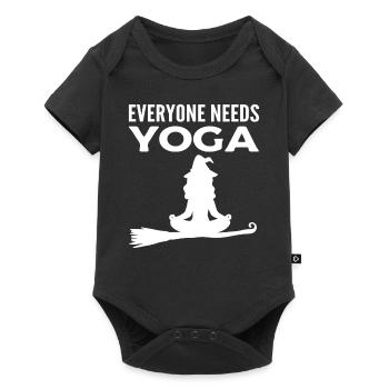 Sorcière méditant professeur de yoga - Body à manches courtes Premium Bébé - noir - Devant